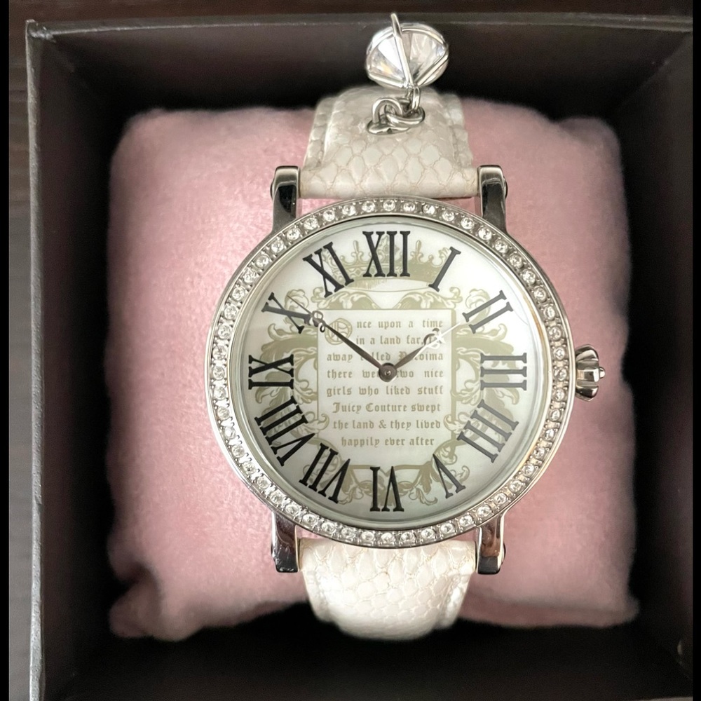 Juicy Couture White Watch with Leather Strap with Charm